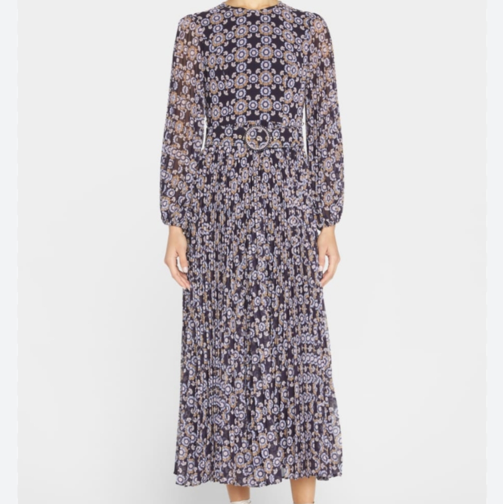 Zimmermann Floral Long Sleeve Belted Maxi Dress Size 0